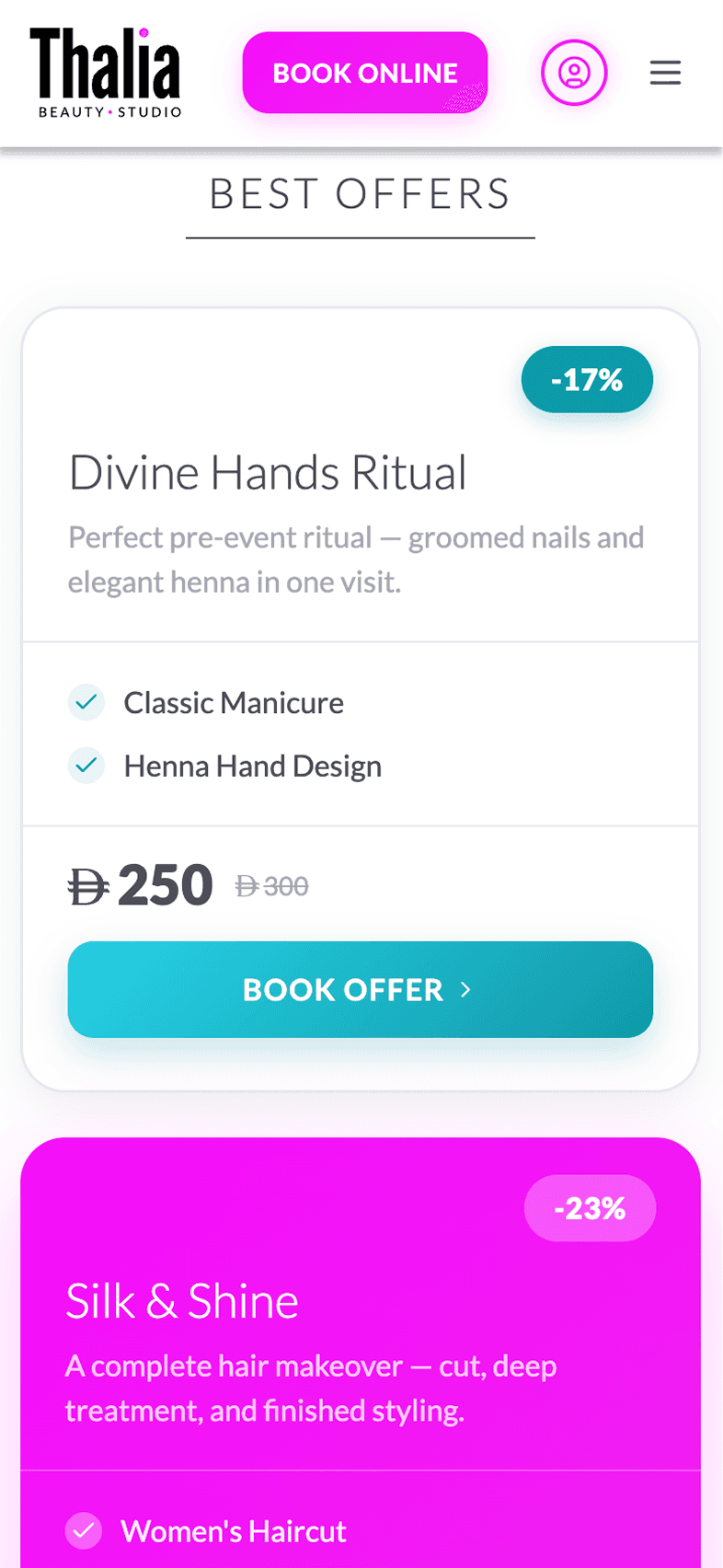 Best offers screen of OneEntry Service React Native template