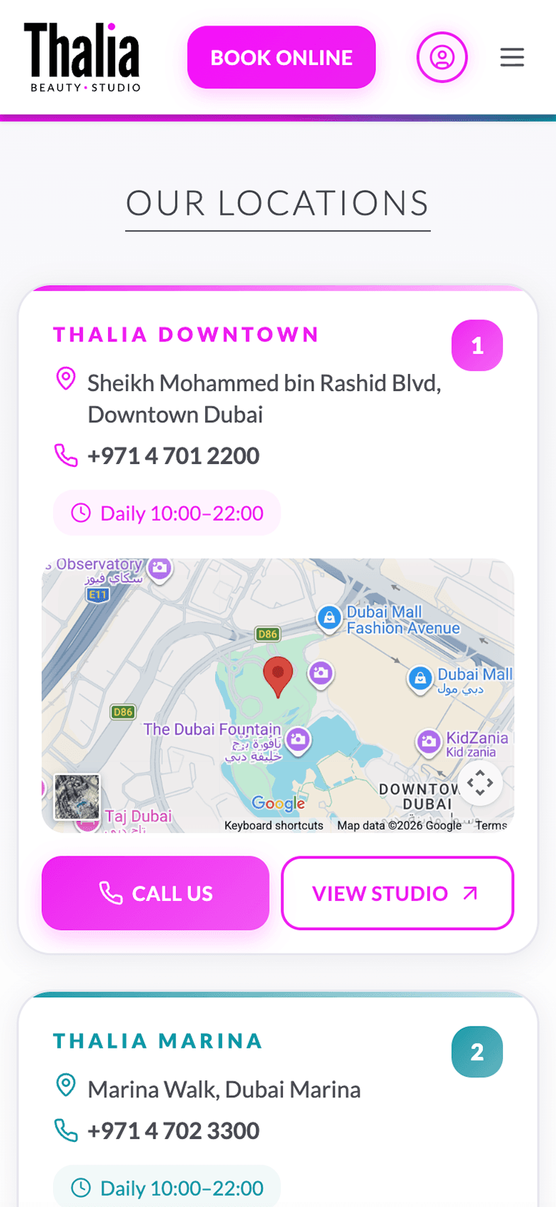 Contacts screen of OneEntry Service React Native template